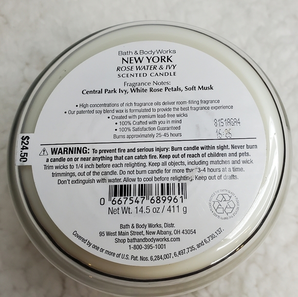 Bath & Body Works New York Rosewater Candle NWT - Picture 7 of 7